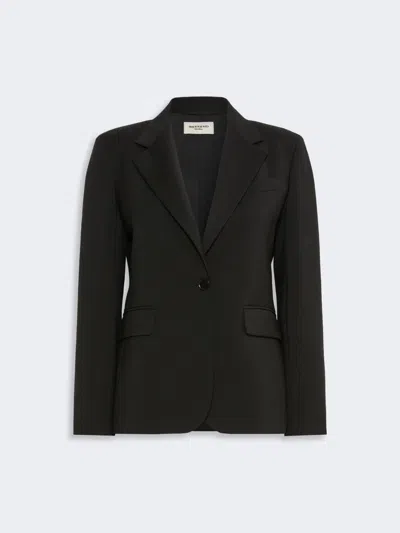 Max Mara Single-breasted Stretch Wool Blazer In Black