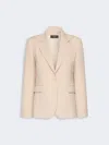Max Mara Single-breasted Stretch Wool Blazer In Brown