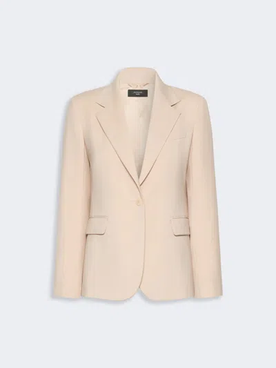 Max Mara Single-breasted Stretch Wool Blazer In Brown