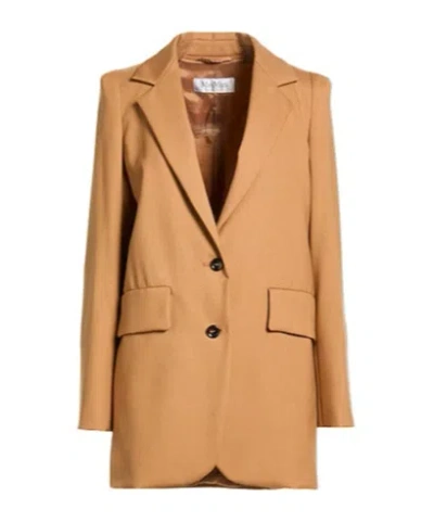Max Mara Single-breasted Suit Jacket In Brown