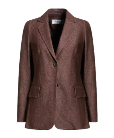 Max Mara Single-breasted Suit Jacket In Brown