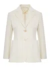 Max Mara Uva Ivory Single-breasted Jacket In Neutral