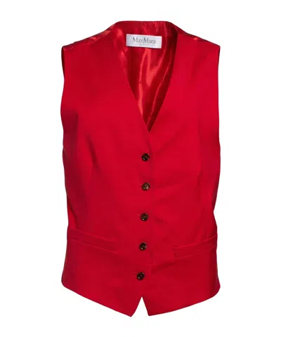 Max Mara Single-breasted Waistcoats In Red