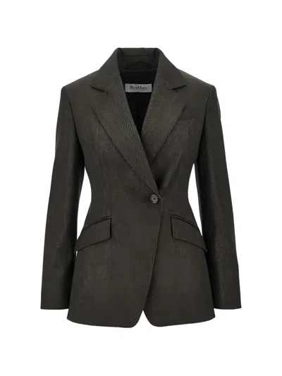 Max Mara Single-breasted Wool Blazer In Black