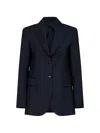 Max Mara Single-breasted Wool Blazer In Blue