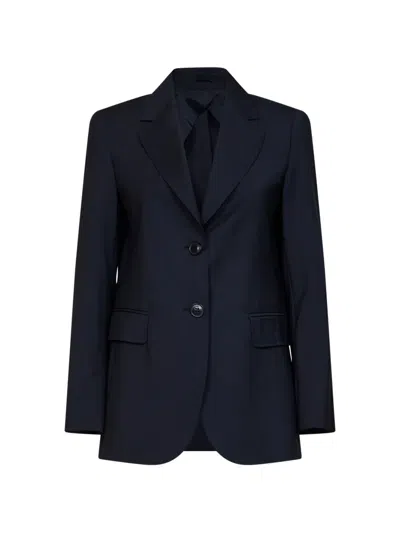 Max Mara Single-breasted Wool Blazer In Blue