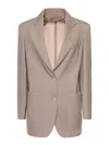 Max Mara Single-breasted Wool-blend Blazer In Neutral
