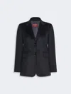 Max Mara Single-breasted Wool Broadcloth Blazer In Black