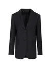 Max Mara Single-breasted Wool Jacket In Blue