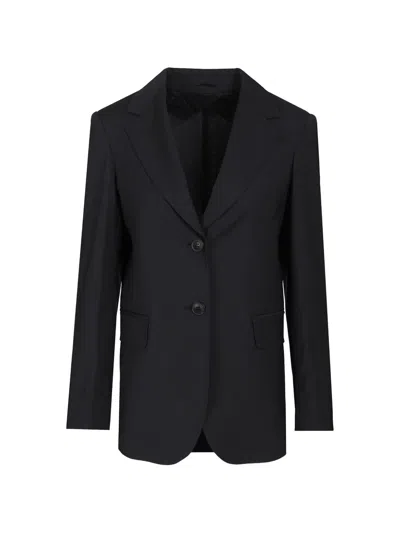 Max Mara Single-breasted Wool Jacket In Blue
