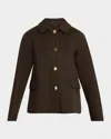 Max Mara Single-breasted Wool Jacket In Green