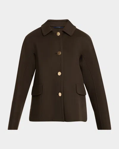 Max Mara Single-breasted Wool Jacket In Green