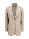 Max Mara Single-breasted Wool-blend Blazer In Neutral