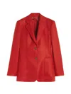 Max Mara Single-breasyed Blazer In Red
