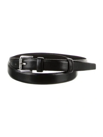 Pre-owned Max Mara Skinny Leather Belt In Black