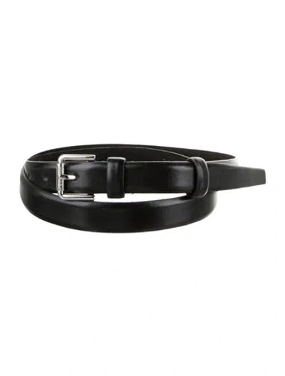 Pre-owned Max Mara Skinny Leather Belt In Black
