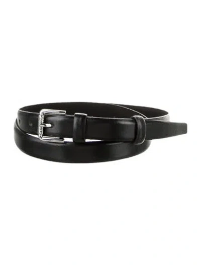 Pre-owned Max Mara Skinny Leather Belt In Black