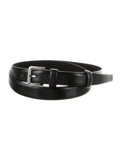 Pre-owned Max Mara Skinny Leather Belt In Black