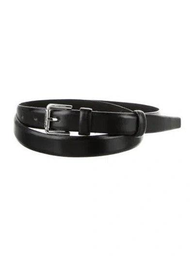 Pre-owned Max Mara Skinny Leather Belt In Black