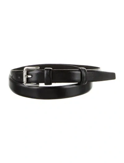 Pre-owned Max Mara Skinny Leather Belt In Black