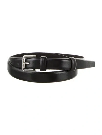 Pre-owned Max Mara Skinny Leather Belt In Black