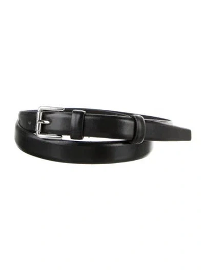 Pre-owned Max Mara Skinny Leather Belt In Black
