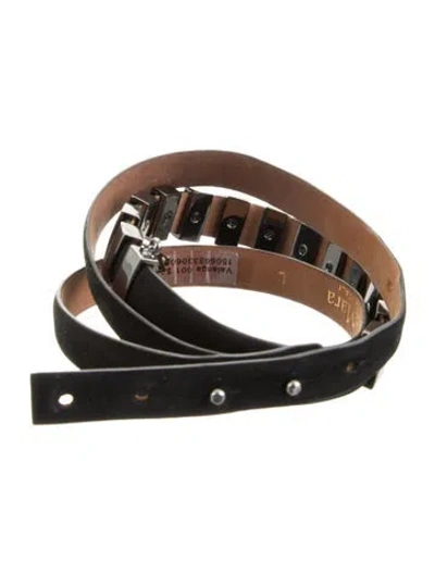 Pre-owned Max Mara Skinny Leather Belt In Black