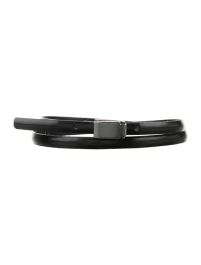 Pre-owned Max Mara Skinny Leather Belt In Black