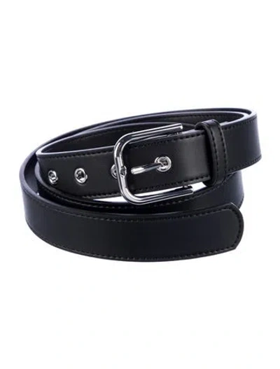 Pre-owned Max Mara Skinny Leather Belt In Black