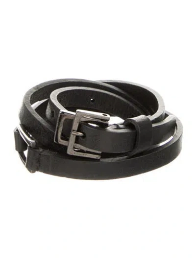 Pre-owned Max Mara Skinny Leather Belt In Black