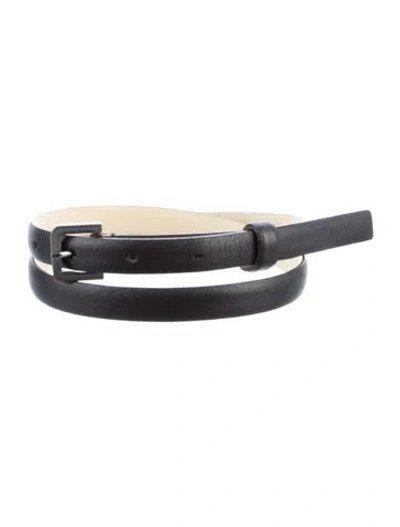 Pre-owned Max Mara Skinny Leather Belt In Black