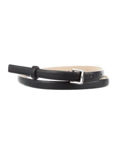 Pre-owned Max Mara Skinny Leather Belt In Black