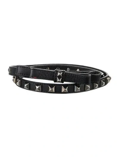 Pre-owned Max Mara Skinny Leather Belt In Black