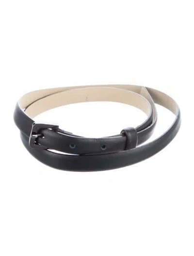 Pre-owned Max Mara Skinny Leather Belt In Black