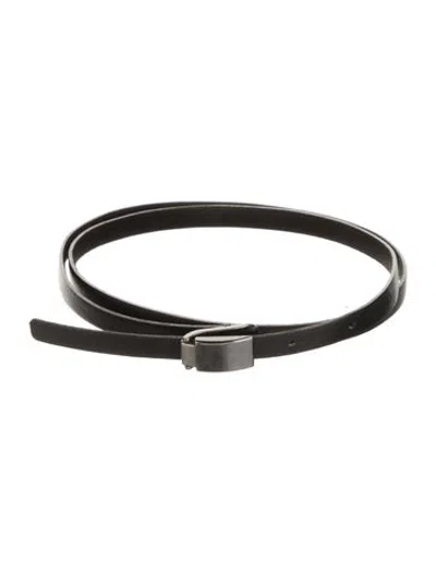 Pre-owned Max Mara Skinny Leather Belt In Black