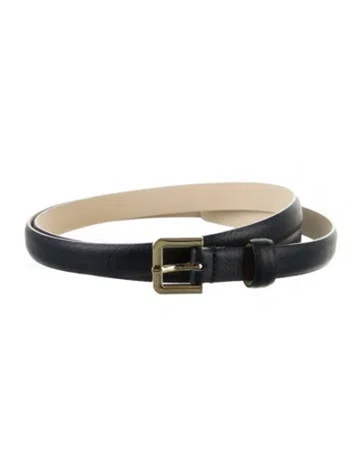 Pre-owned Max Mara Skinny Leather Belt In Blue