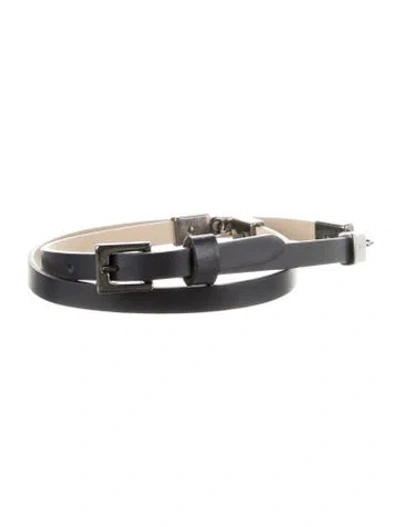 Pre-owned Max Mara Skinny Leather Belt In Blue