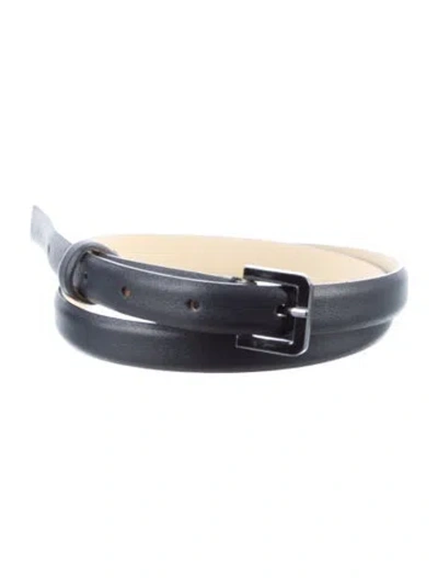 Pre-owned Max Mara Skinny Leather Belt In Blue