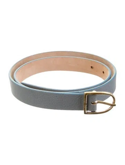 Pre-owned Max Mara Skinny Leather Belt In Blue