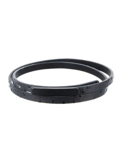 Pre-owned Max Mara Skinny Leather Belt In Blue