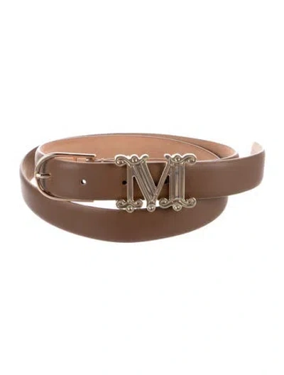 Pre-owned Max Mara Skinny Leather Belt In Brown