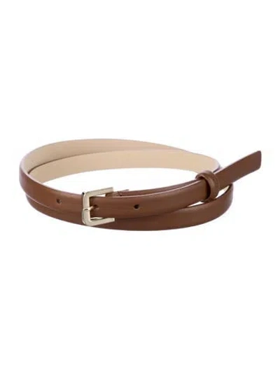 Pre-owned Max Mara Skinny Leather Belt In Brown
