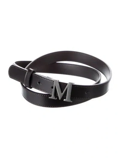Pre-owned Max Mara Skinny Leather Belt In Brown