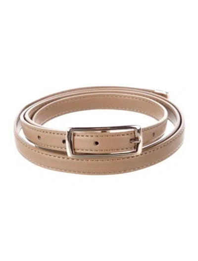 Pre-owned Max Mara Skinny Leather Belt In Brown