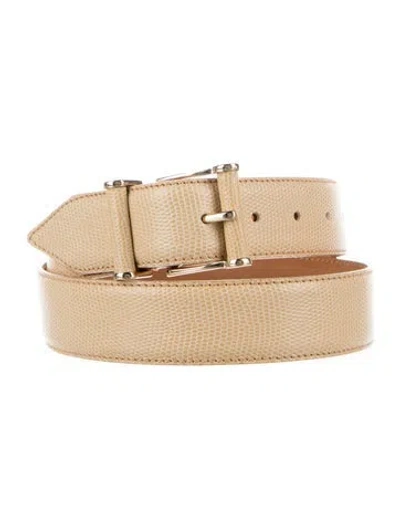 Pre-owned Max Mara Skinny Leather Belt In Gold