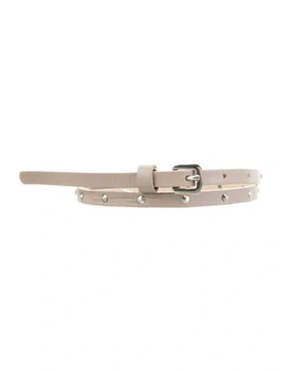 Pre-owned Max Mara Skinny Leather Belt In Gray