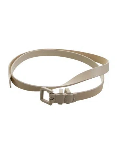 Pre-owned Max Mara Skinny Leather Belt In Neutrals