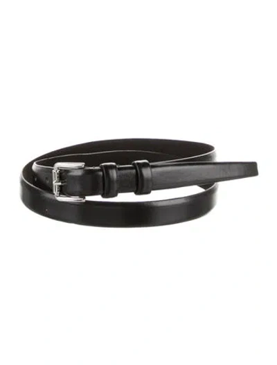 Pre-owned Max Mara Skinny Leather Belt W/ Tags In Black
