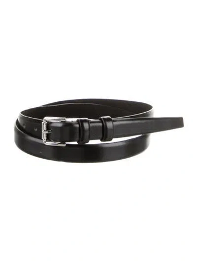 Pre-owned Max Mara Skinny Leather Belt W/ Tags In Black