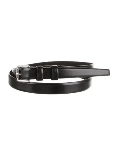 Pre-owned Max Mara Skinny Leather Belt W/ Tags In Black